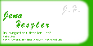 jeno heszler business card